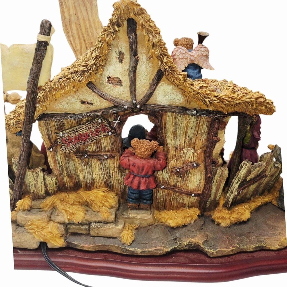Boyds Bears Nativity Pageant Lighted Christmas Scene Resin Display Working - Picture 10 of 16